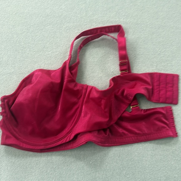 Torrid T-Shirt Unlined‎ Glossy Mesh Ballet Back Bra in Red size 44DD - Picture 4 of 8